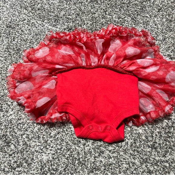 Disney Baby Minnie Mouse 0-3 Months Red Tutu Ruffle Dress Cotton One Piece - Picture 3 of 9